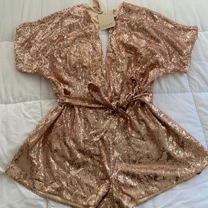 Rose Gold sequin romper